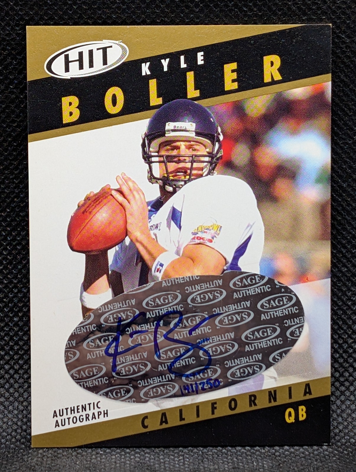 Kyle Boller SA-GE Hit Autographs #A7 Gold