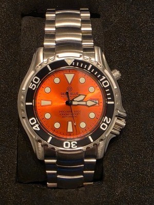 Deep  Blue  PRO MIL  Diver 1000m Orange 45mm Sapphire Crystal (#196) (NIB)