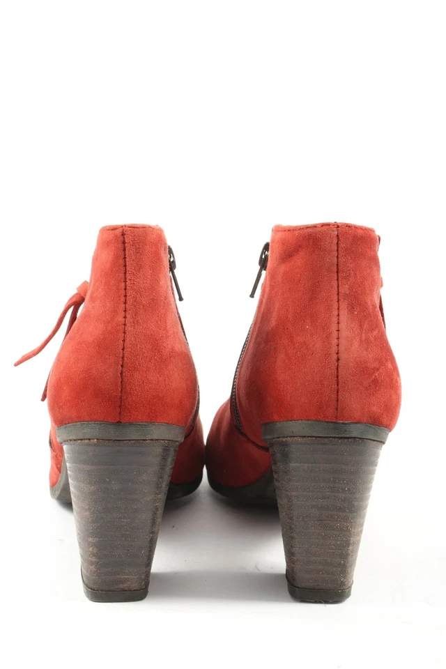 KHRIO Bottines à fermeture éclair Dames Bottines T EU 37 rouge style décontracté - Photo 4/4