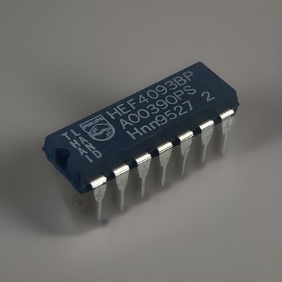1 Stück - Philips HEF4093BP - Quad 2-Input NAND Schmitt Trigger - DIP-14 - NOS