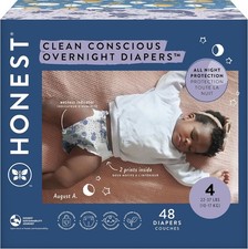 The Honest Company Clean Conscious Overnight Size 4, Cozy Cloud  Star Signs