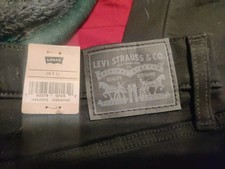 LEVIS 724 HIGH RISE SLIM STRAIGHT STRETCH BLACK DENIM WOMENS SIZE 28x32