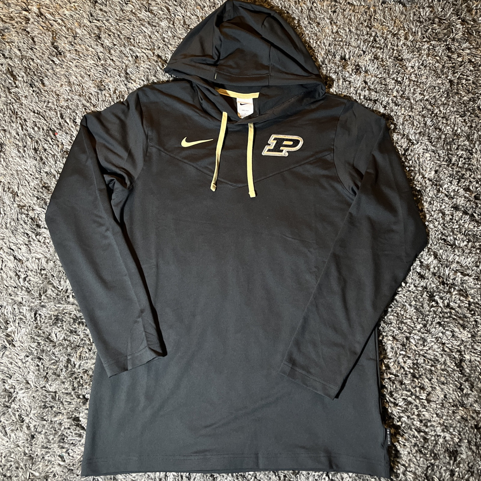 Nike Purdue Boilermakers On-Field Performance Dri-Fit Long Sleeve Hoodie EUC