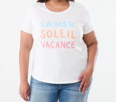 Ladies plus size 18  COTTON white curve print tee  Anko NEW 1818