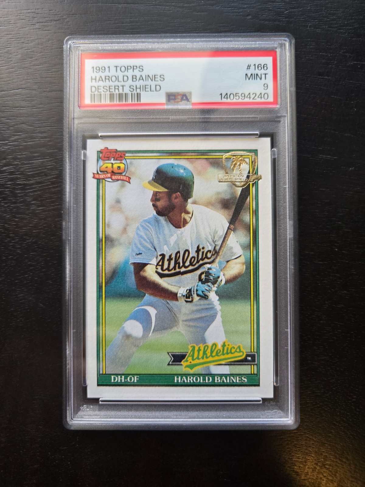 1991 Topps Desert Shield Harold Baines PSA 9 Mint #166