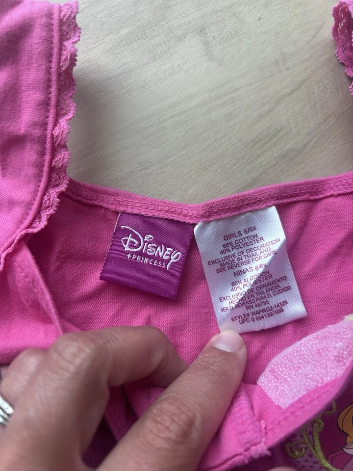 Y2K Vintage Disney Shirt Sleeping Beauty Sleeveless Size 6 Girls - Image 4 of 4