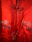 VINTAGE 1960s 70s Peony Shanghai China  Red Satin Kimono Robe Midi Size 42 Lined — photo 2