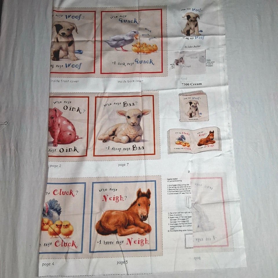 WHO SAYS WOOF Tecido de Painel de Livro Faça Você Mesmo de Algodão por Elizabeths Studio - Imagem 3 de 3