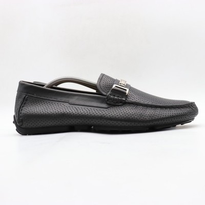 Bally Droteo Horsebit Men's 11 E Driving Perforated Loafer Black Leather Slip On