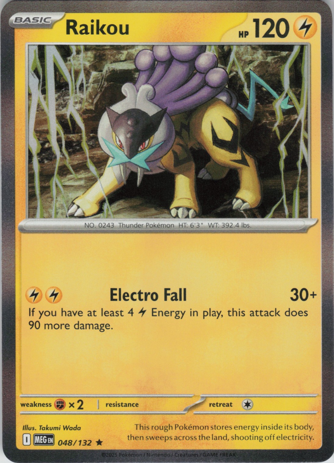 Raikou Rare ME01: Mega Evolution 048/132 NM Holo