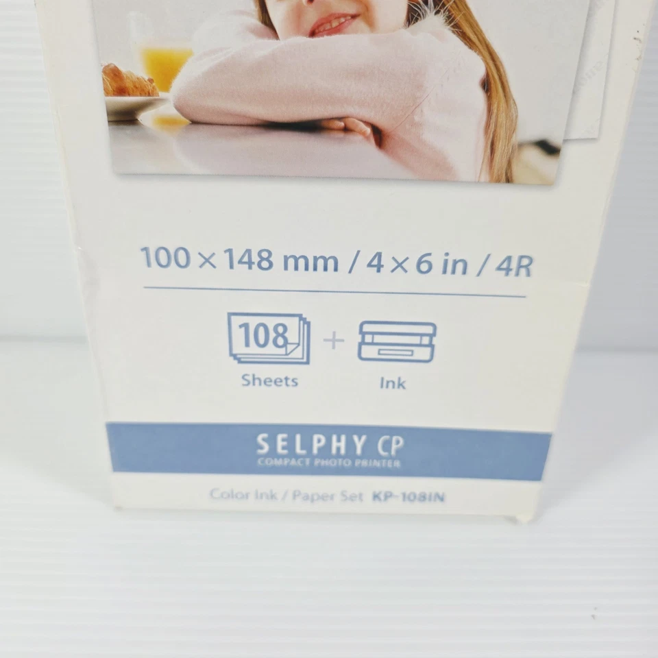 Juego de papel tinta color Canon Selphy CP 4x6 108 hojas KP-108 PULGADAS - NUEVO  Foto 3 de 4