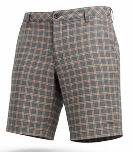 Puma Golf Shorts Men's 36x11 Gray Orange White Plaid DryCell Performance Tech