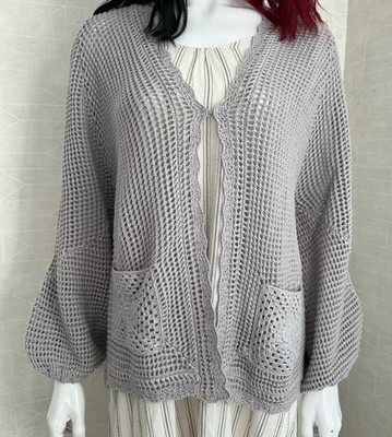 Hemisphere - Baumwollseide Kaschmir Mischung grau handgestrickte Strickjacke - Grau - M