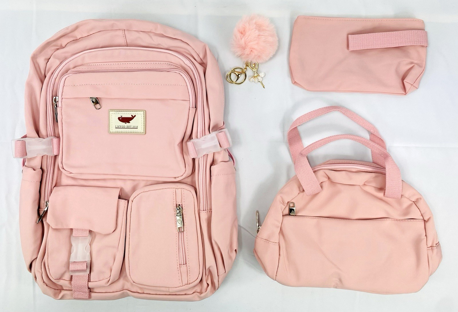 Bookbag W/ Lunchbox & Pencil Case Pink New*