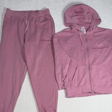 Walt Disney World Embossed Loungewear Set Mauve Pink Hoodie SZ S-Sweatpants SZ L