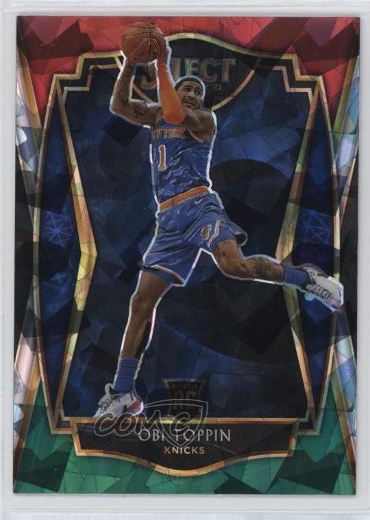2020 Select Premier Level Red White Green Cracked Ice Prizm Obi Toppin #187 0b85