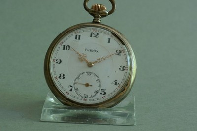 PHENIX TASCHENUHR, 0,800 SILBERGEHÄUSE, LÄUFT