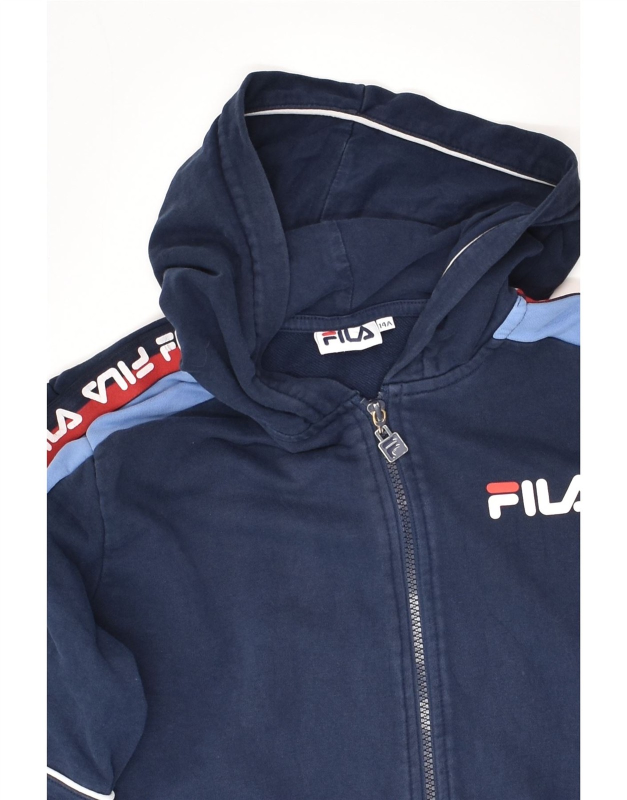 Felpa con cappuccio FILA ragazzo grafica zip 13 14 anni blu navy cotone BH09