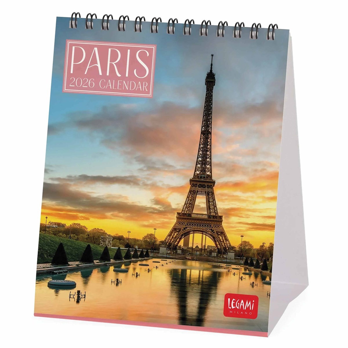Paris Easel Desk Calendar 2026 - Travel - Month To View