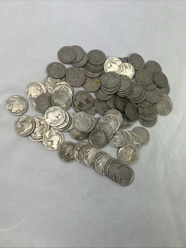 Huge Collection Of 100 No Date & Good Cond. Buffalo Nickels 1913-1938 Estate Lot