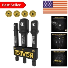 3-Piece Socket Adapter Set: Adapt Your Drill with Chrome Vanadium Steel