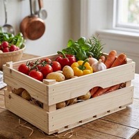 Holzsteige Weinkiste Apfelkiste Natur 39X26X16 Cm, Obstkiste Holzkiste Holzbox