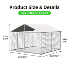  Heavy Duty Dog Kennel Heavy Duty Large Outdoor Dog Kennel  7.8x7.8ft Durable