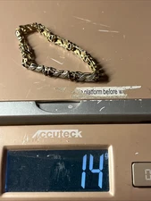 10 g FAS 925 Sterling Silver Tennis Bracelet Pave Crystal, Faux Garnet 7"