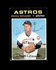 Denny Lemaster Signed Original 1971 Topps Houston Astros Autograph