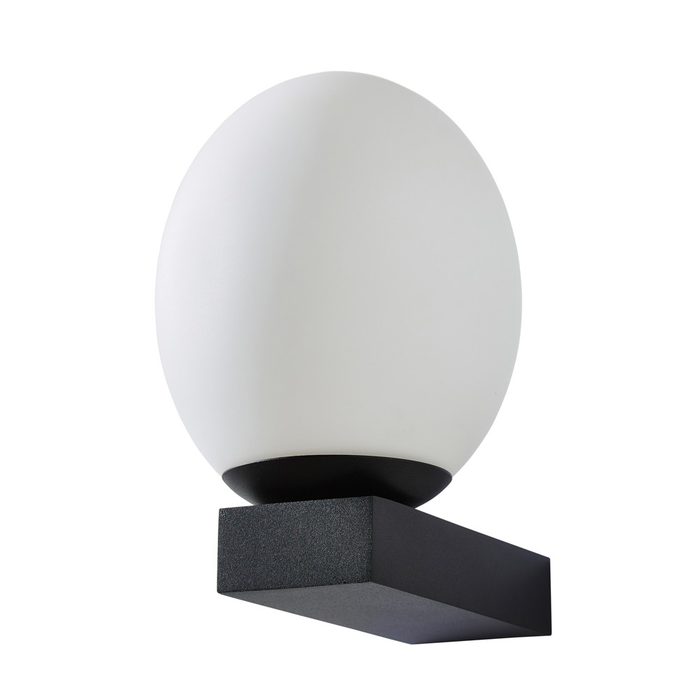 Litecraft Ovo Bathroom Wall Light IP44 Rated 3 Watt Integrated LED - Black