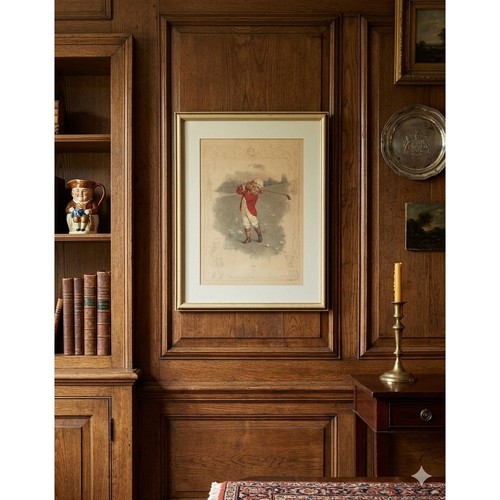 Maud Humphrey 1897 Ted Golf Print Vintage Framed Lithograph Victorian Child Art