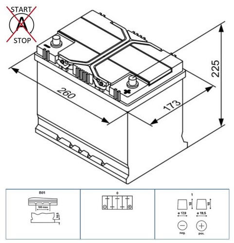 Battery fits SUBARU XV FORESTER OUTBACK LEGACY IMPREZA 2.0 2.5 3.6 2.0D 068 New - Picture 5 of 13