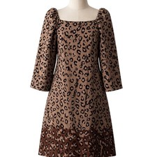 Ann Taylor Leopard Print Dress in Black and Brown, Size 2