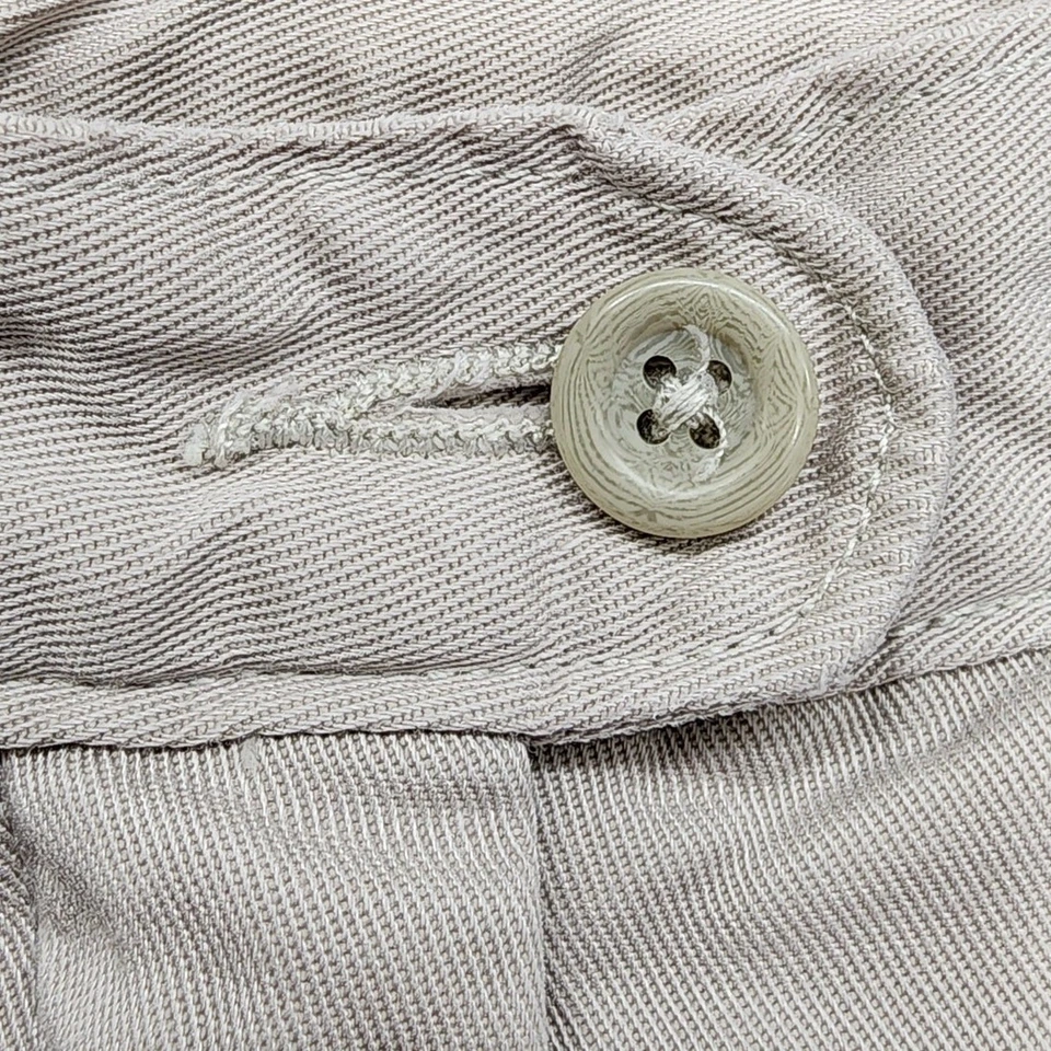 Шерстяные брюки женские 18 желтовато-коричневые хаки тенсель хлопковая смесь высокая посадка широкие ноги офис - Изображение 2 из 4