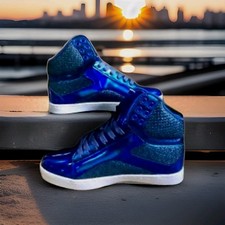 Pastry Womens Pop Tart Bright Blue Glitter High-Top Sneakers Dance Shoes Size 8