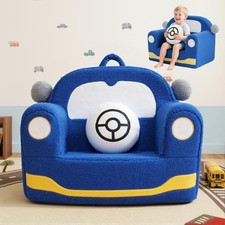Toddler Chair Ages 1  6 Soft Sherpa Kids Sofa W/ Book Pocket  Carry Handle Comfy