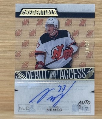 23-24 Upper Deck Credentials Debut Ticket Access Acetate Simon Nemec #DTA-SN RC