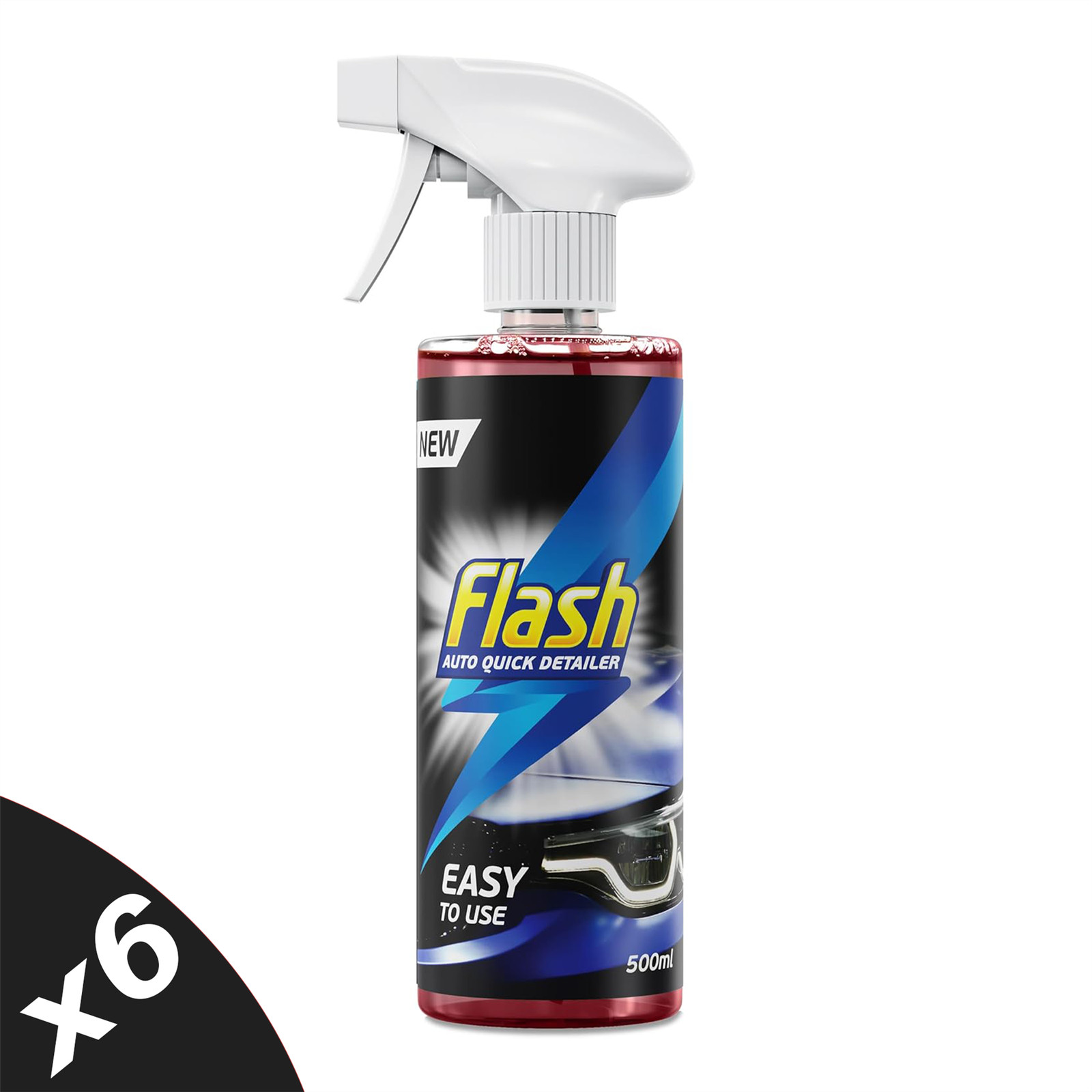 FLASH Quick Detailer Spray Car Cleaner Protects & Restores Paint 6x500ml