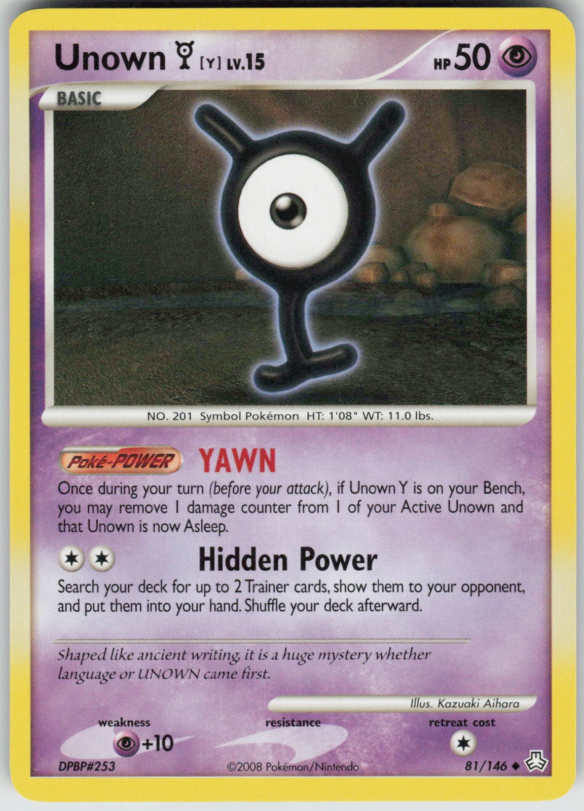 Pokemon Unown (Y) 81/146 Legends Awakened Uncommon NM