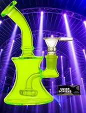 6" Glass Bong Portable Small Glass Water Pipes Perc Smoking Bongs with 18mm***