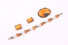 Mieszana klasa srebrna bursztynowa bransoletka bałtycka butterscotchclip onbrooch x3