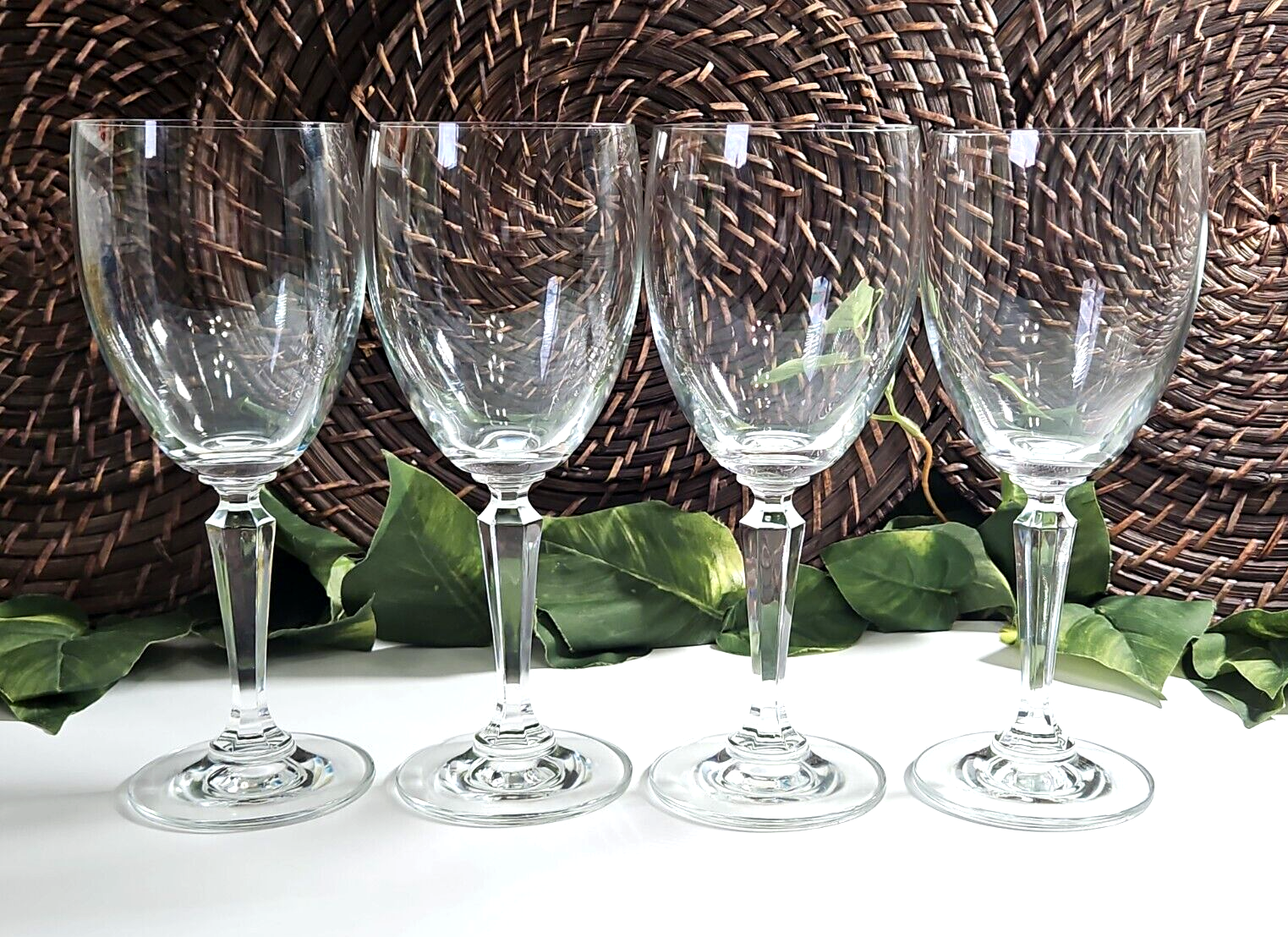 Lenox Crystal Decor Plain Water Goblets 8