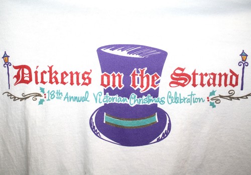 Vintage Mens XL White TShirt 18th Annual Dickens On The Strand Galveston Texas - Picture 3 of 6
