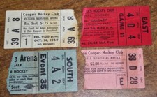 Vintage 1950's-60s Vancouver Hockey Ticket Stubs WHL PCHL Kerrisdale Arena Forum