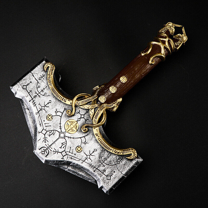 16cm Thor's Hammer God of War: Ragnarok Game Peripheral Metal Weapon Model  Doll Toys Equipment Accessories Decoration Collection