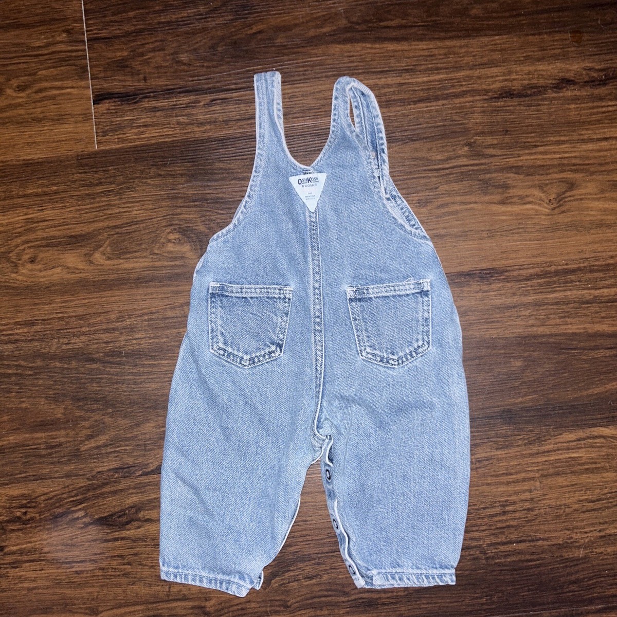 Vintage Oshkosh Vestbak Denim Overall Bibs 12 Months Bubble