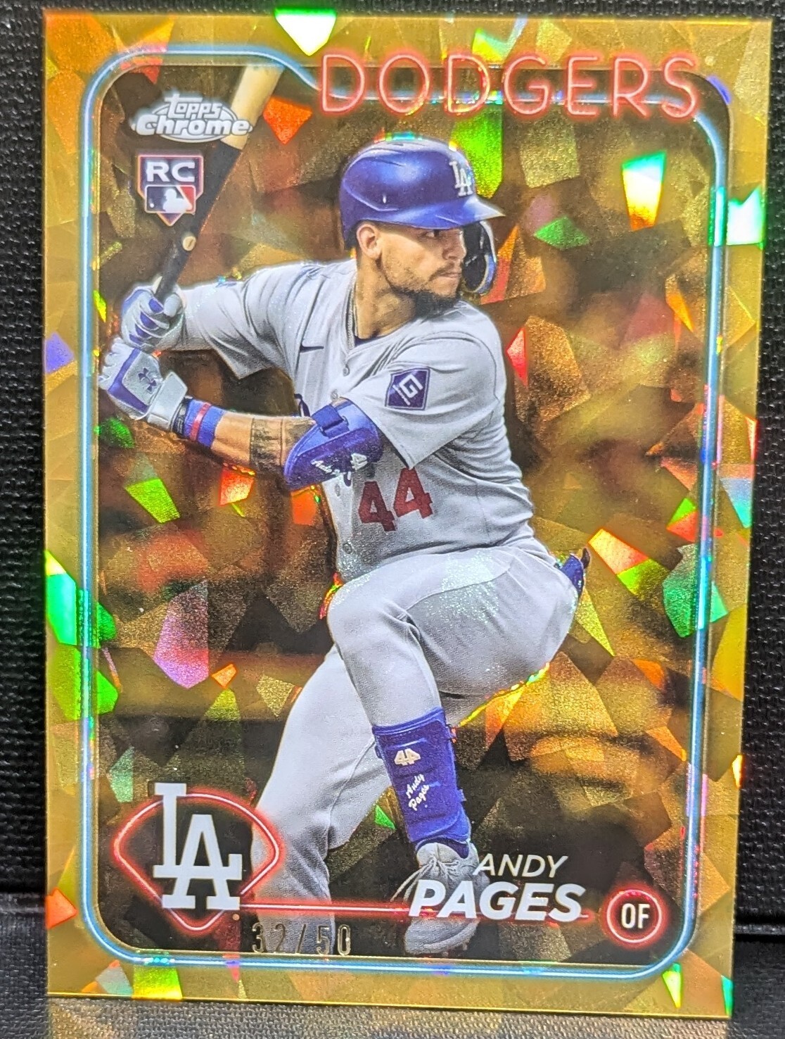 2024 Topps Chrome Update Sapphire #USCS221 Andy Pages Rookie Card Gold 32/50