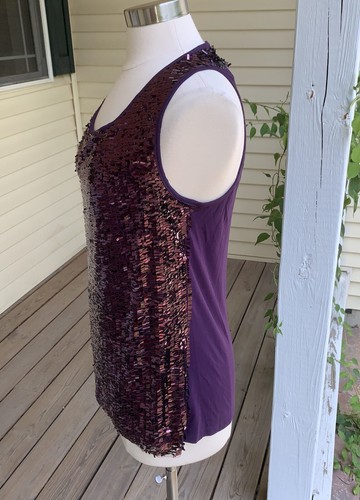 DS Debbie Shuchat Sleeveless All Over Sequin Top M Blouse Swiftie Shirt Eras - Picture 3 of 9