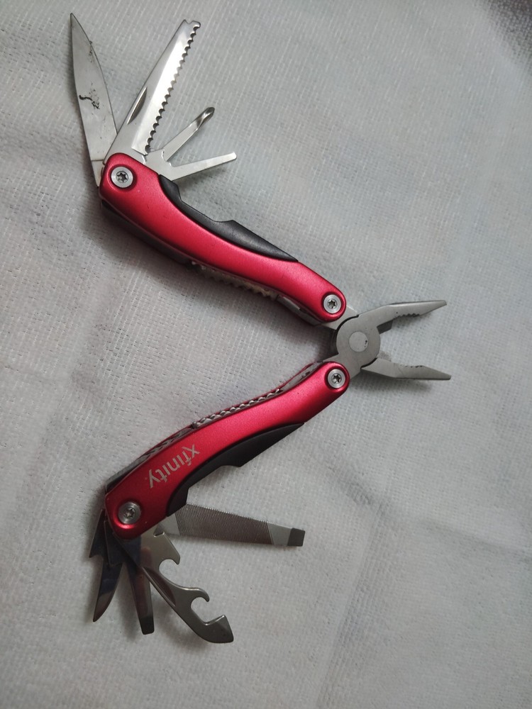 13-in-1 Red Swiss Force Multi-Tool for Camping Hiking Biking Fishing
