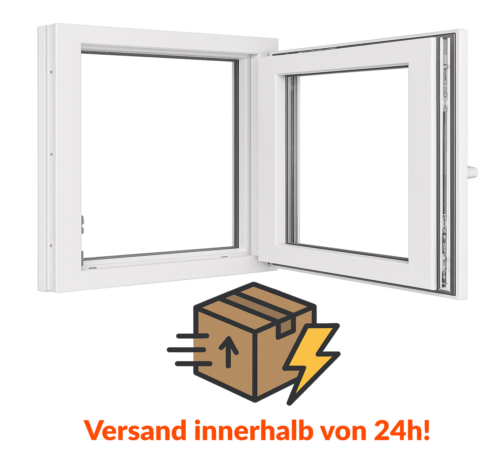 Kunststoff Fenster Kellerfenster 2-fach Weiß Dreh Kipp PREMIUM - ALLE Größen